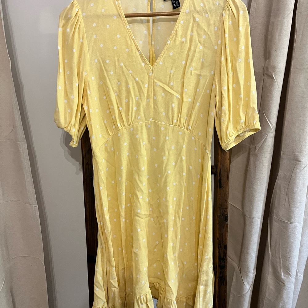 New Look Yellow Polka Dot Midi Dress